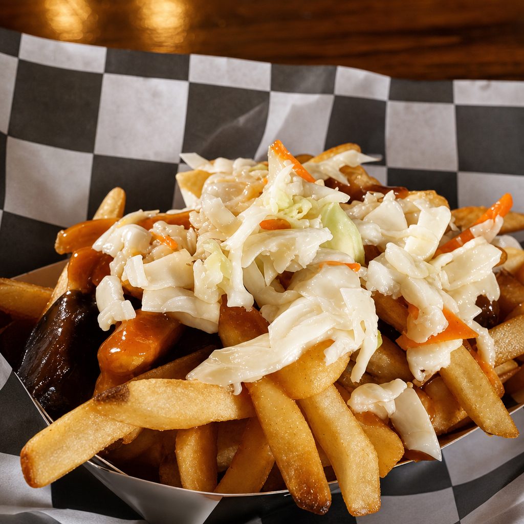 Polish Boy Sandwich, 2 Wings & Fries.