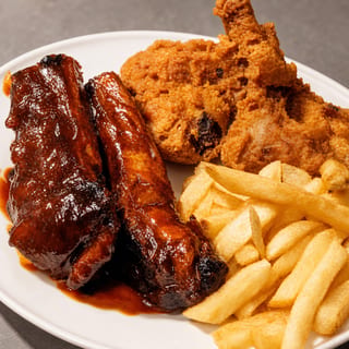 2 Wings, 2 Ribs & Fries